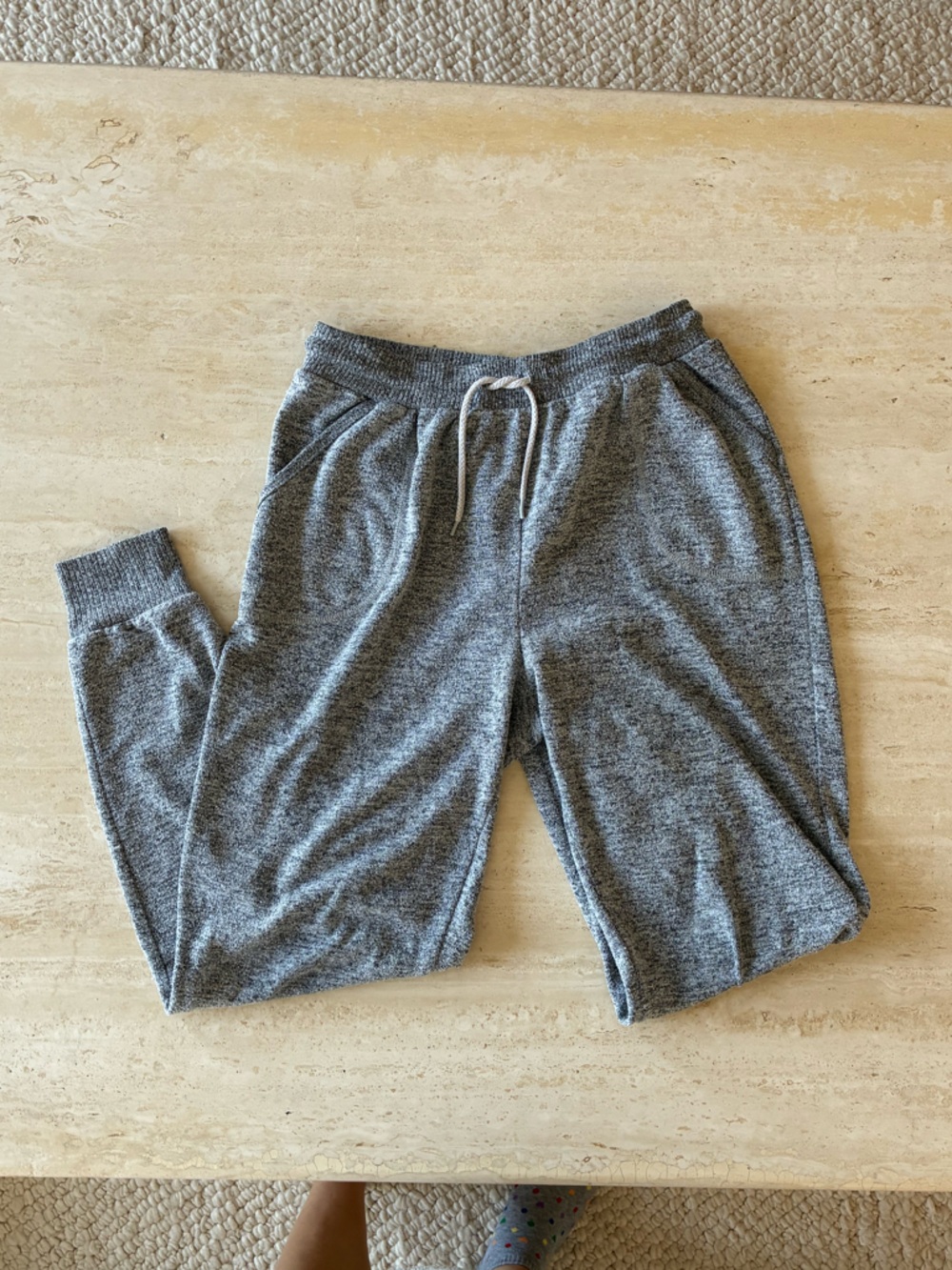 Gray Knit Jogger Sweatpants